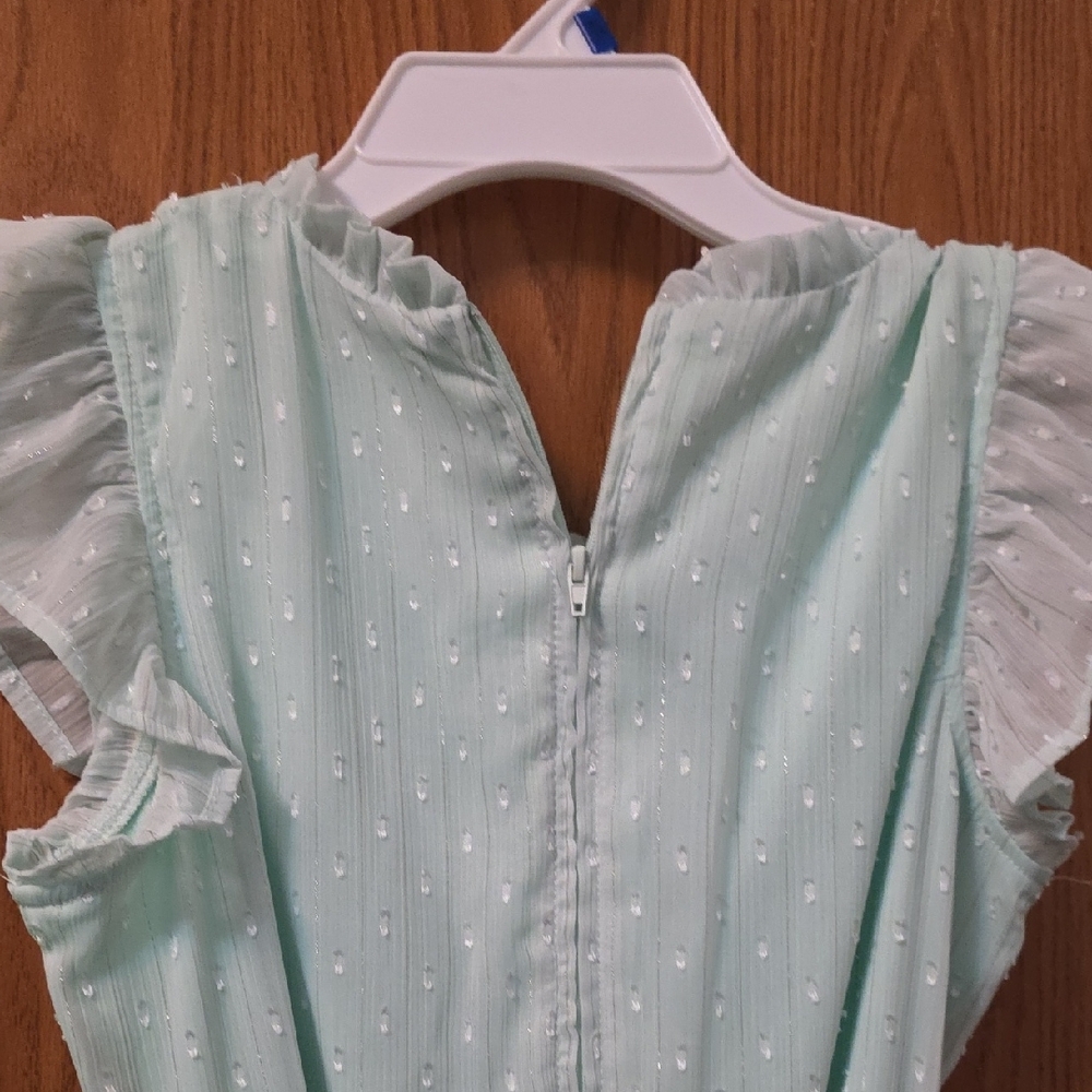 Rare Editions Mint Green Ruffle Sleeve Dress - Picture 5 of 6